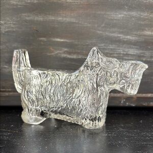 Vintage Clear crackle glass creamer Scotty Dog Figurine